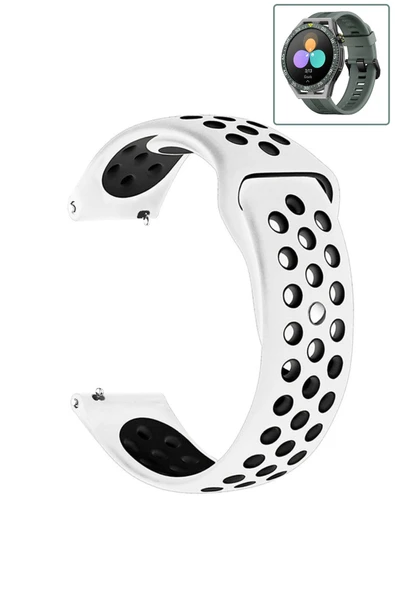 KRETON KRETON Huawei Watch Gt3 SE Uyumlu Kordon Yumuşak Dokulu Delikli Desenli Silikon Kayış - Resim 6