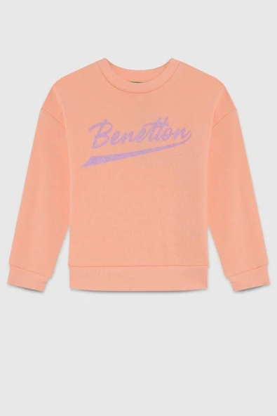United Colors of Benetton Kız Çocuk  BNT-G23345 Benetton Sweatshirt Somon ürün görseli