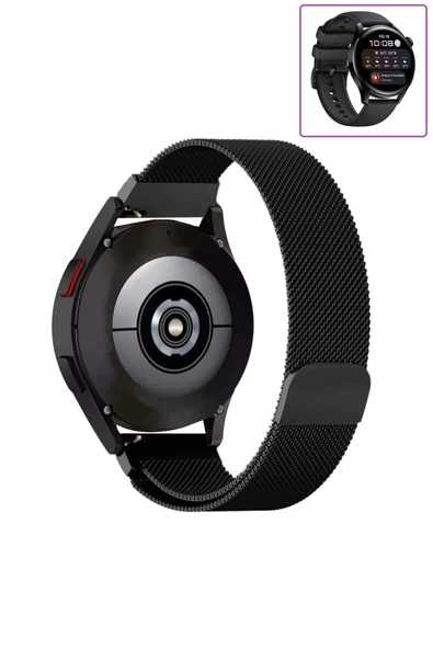 KRETON KRETON Huawei Watch 3 - 3 Pro Uyumlu Kordon Hasır Metal Örgü Tarz Mıknatıslı Milano Kayış ürün görseli