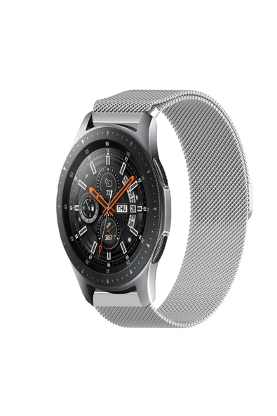 KRETON KRETON Samsung Galaxy Watch 46mm Uyumlu Kordon Hasır Metal Örgü Tarz Mıknatıslı Milano Kayış - Resim 3