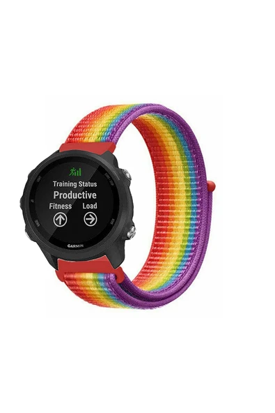 KRETON KRETON Garmin Forerunner 245 / 245 Music Uyumlu Spor Kumaş Desenli Cırt Cırtlı Kordon Kayış - Resim 4