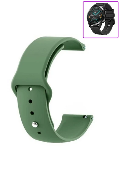 KRETON KRETON Huawei Watch Gt2 46mm Uyumlu AÇIK YEŞİL Kordon Yumuşak Dokulu Silikon Kayış - Resim 2