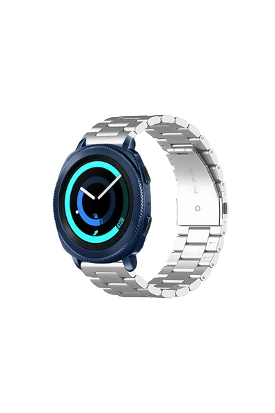 KRETON KRETON Samsung Gear Sport Uyumlu GÜMÜŞ Kordon Klasik Baklava Model Paslanmaz Çelik Metal Kayış ürün görseli