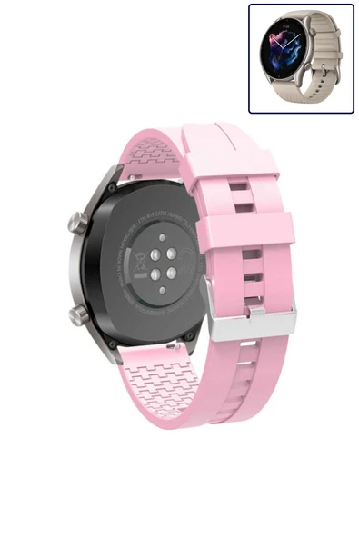 KRETON KRETON Amazfit GTR3-GTR3 PRO Akıllı Saat Ile Uyumlu Kaliteli Tokalı Siyah Silikon Kordon Kayış - Resim 2