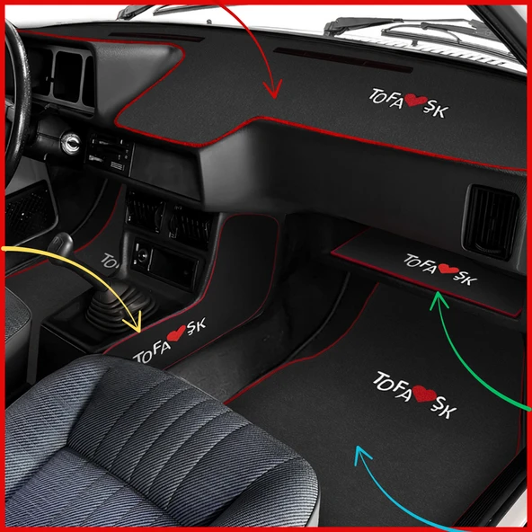 Tofaş Şahin Doğan Kartal Oto Paspas & Alçak Torpido Halısı & Sehpa Örtüsü & Vites Konsol Koruması ürün görseli