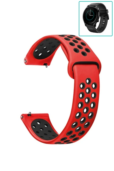 KRETON KRETON Haylou RS3 LS04 Uyumlu Kordon Yumuşak Dokulu Delikli Desenli Silikon Kayış - Resim 7