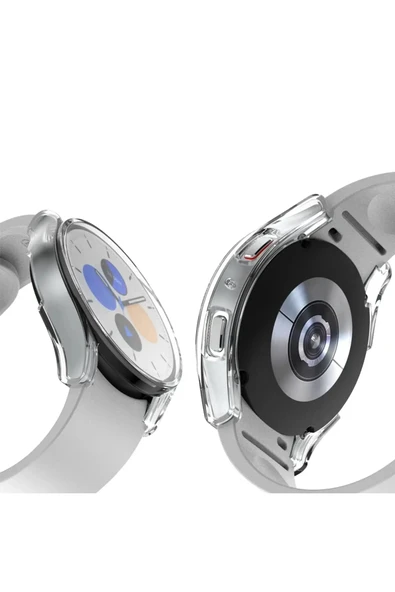 KRETON KRETON Samsung Galaxy Watch FE ile Uyumlu Kasa Ve Ekran Koruyucu 360 Tam Koruma Silikon Kılıf - Resim 8