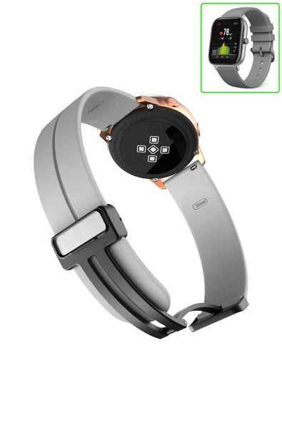 KRETON KRETON Amazfit GTS-GTS2-GTS2E-GTS3-GTS4-GTS4 Mini Uyumlu Kordon Magnetic Klipsli Premium Kayış - Resim 4