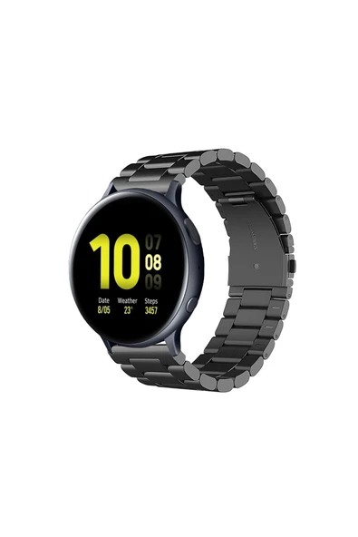 KRETON KRETON Samsung Galaxy Watch Active2 40mm/44mm Uyumlu SİYAH Kordon Baklava Model Paslanmaz Çelik Metal Kayış ürün görseli