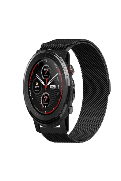 KRETON KRETON Amazfit 3 Stratos Uyumlu Kordon Hasır Metal Örgü Tarz Mıknatıslı Milano Kayış ürün görseli