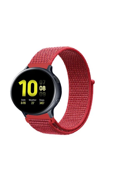 KRETON KRETON Samsung Galaxy Watch Active 2 40mm/44mm Uyumlu Spor Kumaş Desenli Cırt Cırtlı Kordon Kayış - Resim 7