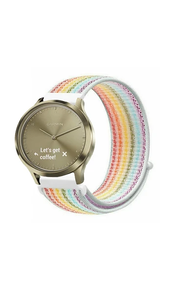 KRETON KRETON Garmin VivoMove Luxe , Style , HR Uyumlu Spor Kumaş Desenli Cırt Cırtlı Kordon Kayış - Resim 3