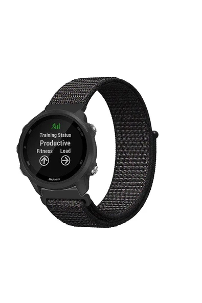 KRETON KRETON Garmin Forerunner 245 / 245 Music Uyumlu Spor Kumaş Desenli Cırt Cırtlı Kordon Kayış - Resim 7