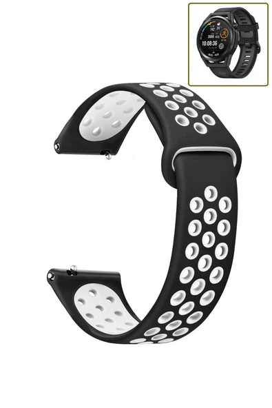 KRETON KRETON Huawei Watch Gt Runner Uyumlu Kordon Yumuşak Dokulu Delikli Desenli Silikon Kayış ürün görseli