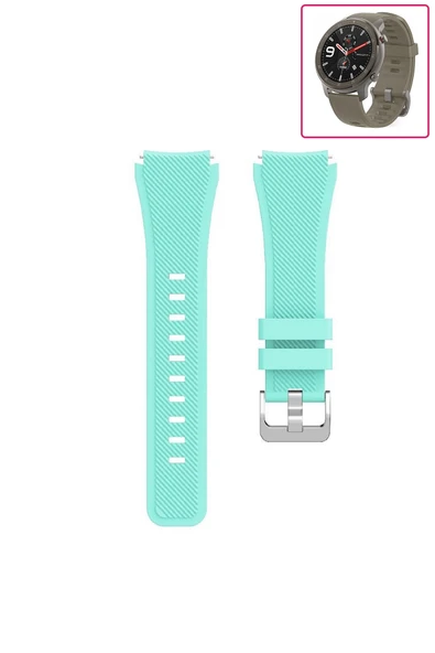 KRETON KRETON Amazfit GTR 47mm Akıllı Saat Uyumlu Tırtık Desenli Silikon Kordon Kayış - Resim 6