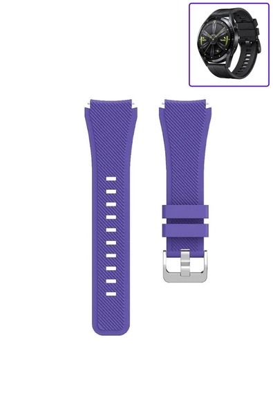 KRETON KRETON Huawei Watch Gt3 46mm Akıllı Saat Uyumlu Tırtık Desenli Silikon Kordon Kayış - Resim 4