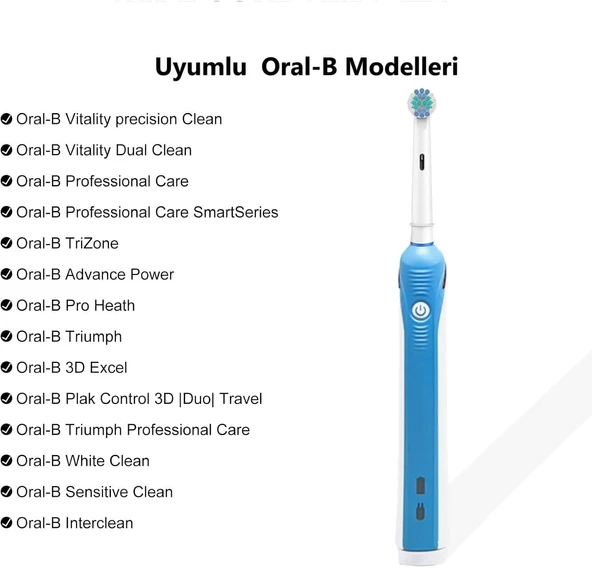 Soft Bristles Oral-B Uyumlu Yedek Diş Fırçası Başlıkları 4 Lü - Resim 4