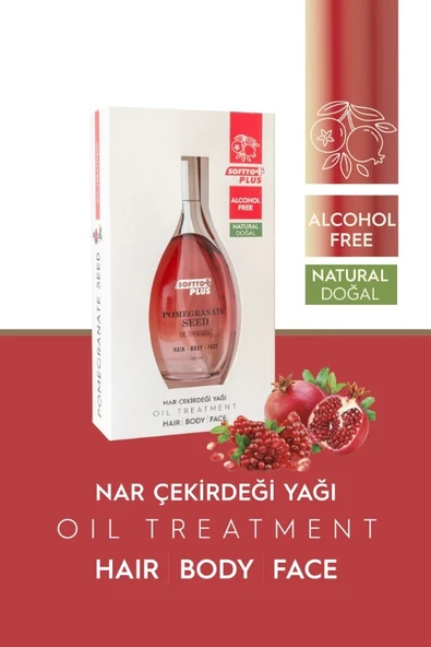 Softto Plus Nar Cilde Parlaklık ve Canlılık Kazandıran Saç Yüz ve Vücut Yağı 120 ml - Resim 3