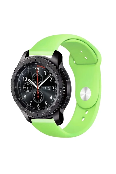 KRETON KRETON Samsung Gear S3 Frontier Uyumlu Koyu Yeşil Kordon Yumuşak Dokulu Silikon Kayış - Resim 2