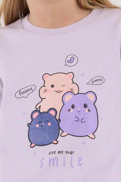 RolyPoly Kız Çocuk Uzun Kol Pijama Takım Lila - Resim 6