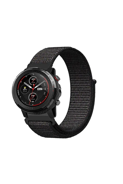 KRETON KRETON Amazfit 3 Stratos Uyumlu Spor Kumaş Desenli Cırt Cırtlı Kordon Kayış - Resim 5