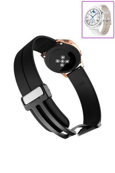 KRETON KRETON Huawei Watch Gt3 Pro 43mm Uyumlu Kordon Magnetic Klipsli Premium Kayış - Resim 2