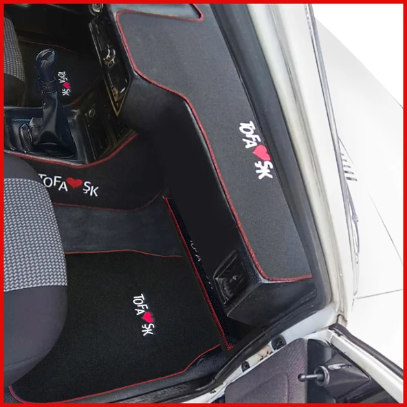 Tofaş Şahin Doğan Kartal Oto Paspas & Alçak Torpido Halısı & Sehpa Örtüsü & Vites Konsol Koruması - Resim 2