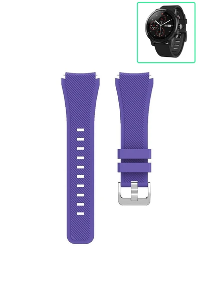 KRETON KRETON Amazfit Pace 2 Stratos Akıllı Saat Uyumlu Tırtık Desenli Silikon Kordon Kayış - Resim 10