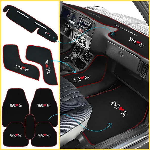 Tofaş Şahin Doğan Kartal Nakışlı Halı Paspas / Tofaş Yüksek Torpido Koruma Halısı & Konsol Yan Kumaşı ürün görseli