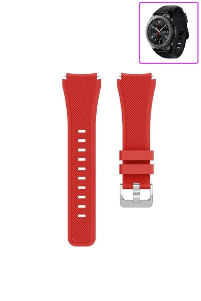 KRETON KRETON Samsung Gear S3 Frontier Akıllı Saat Uyumlu Tırtık Desenli Silikon Kordon Kayış - Resim 6