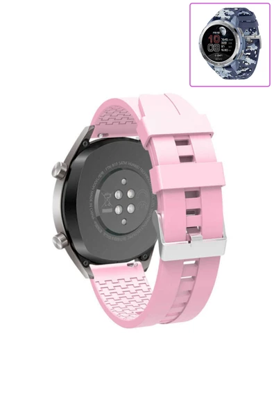 KRETON KRETON Honor Watch GS Pro Akıllı Saat Ile Uyumlu Tokalı Siyah Silikon Kordon Kayış - Resim 4