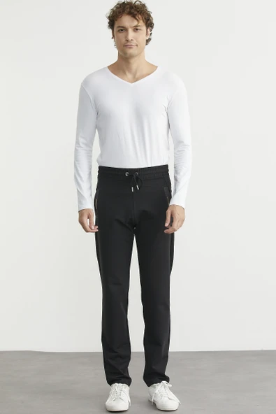 Cep Biye Detaylı Eşofman Altı - Siyah - Resim 4