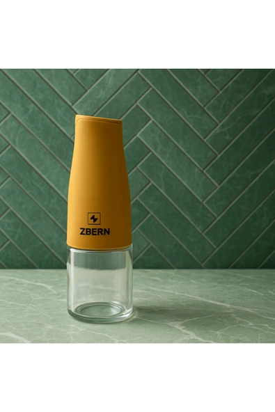 Royal Gross 500 ml Sarı Cam Yağdanlık – Sızdırmaz Kapaklı Şık Yağ ve Sirke Şişesi - Resim 5