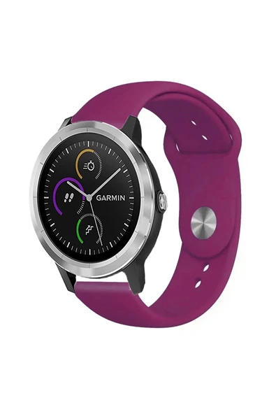 KRETON KRETON Garmin Vivo Active 3 Ile Uyumlu Yumuşak Dokulu Silikon Kordon Kayış (20MM) - Resim 9