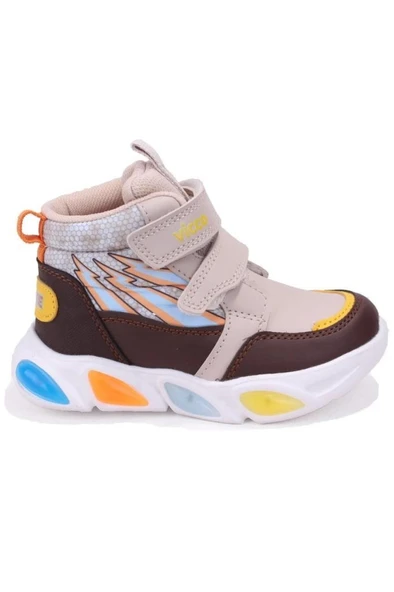 Vicco DAVİD 946.P25K.420 Anatomik Taban Unisex Çocuk Işıklı Bot Bej 26-30 - Resim 2