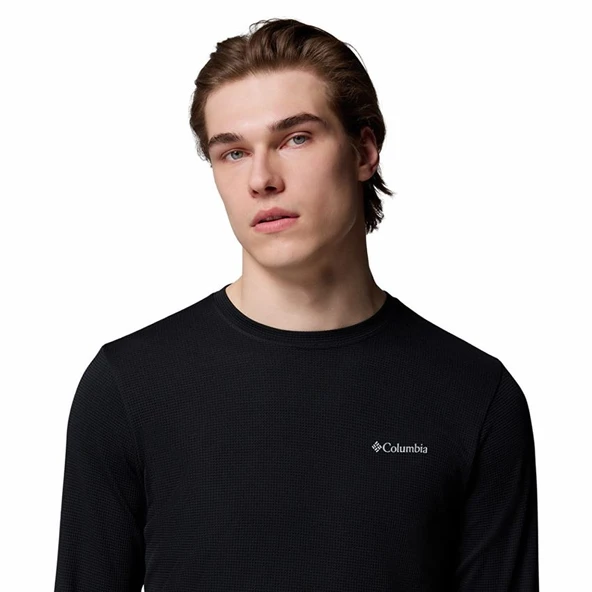 Columbia Tech Trail™ Utility Warm LS Crew Siyah Erkek Outdoor Uzun Kollu T-Shirt AE9975-010 - Resim 4