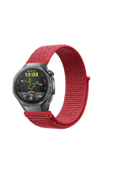 KRETON KRETON Huawei Watch GT5 PRO (46mm)  Uyumlu Spor Kumaş Desenli Cırt Cırtlı Kordon Kayış - Resim 9