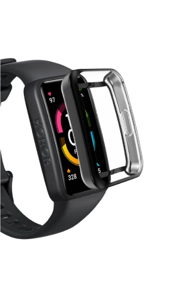 KRETON KRETON Honor Band 6 Uyumlu Kasa ve Ekran Koruyucu 360 Tam Koruma Silikon Kılıf - Resim 6