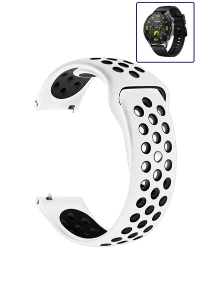 KRETON KRETON Huawei Watch Gt4 46mm Uyumlu Kordon Yumuşak Dokulu Delikli Desenli Silikon Kayış ürün görseli