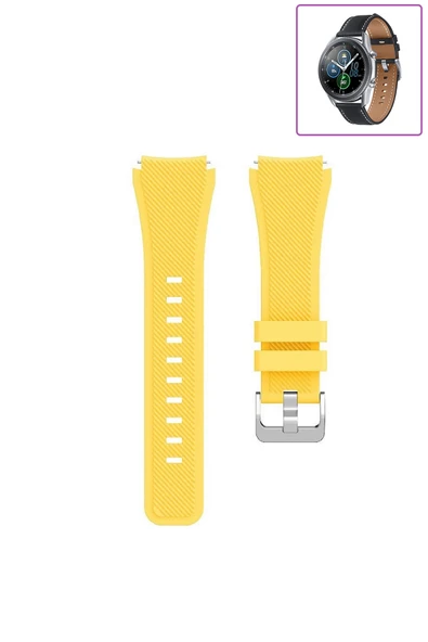 KRETON KRETON Samsung Galaxy Watch 3 45mm Akıllı Saat Uyumlu Tırtık Desenli Silikon Kordon Kayış - Resim 6