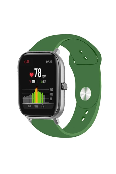 KRETON KRETON Amazfit GTS-GTS2-GTS2E-GTS3-GTS4-GTS4 Mini Uyumlu AÇIK YEŞİL Kordon Yumuşak Dokulu Silikon Kayış - Resim 3