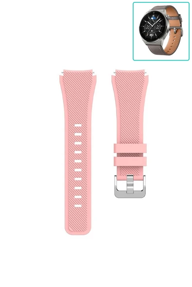 KRETON KRETON Huawei Watch Gt3 Pro 46mm Akıllı Saat Uyumlu Tırtık Desenli Silikon Kordon Kayış - Resim 9