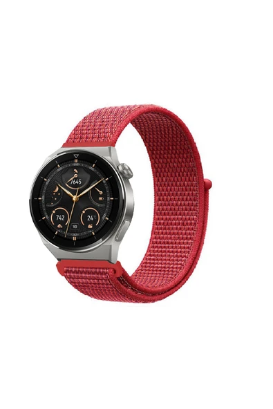 KRETON KRETON Huawei Watch Gt3 Pro 46mm Uyumlu Spor Kumaş Desenli Cırt Cırtlı Kordon Kayış - Resim 9