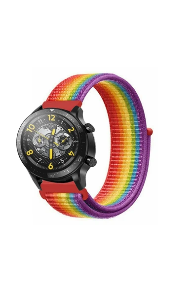 KRETON KRETON Realme Watch 2 ve 2 Pro Uyumlu Spor Kumaş Desenli Cırt Cırtlı Kordon Kayış - Resim 2