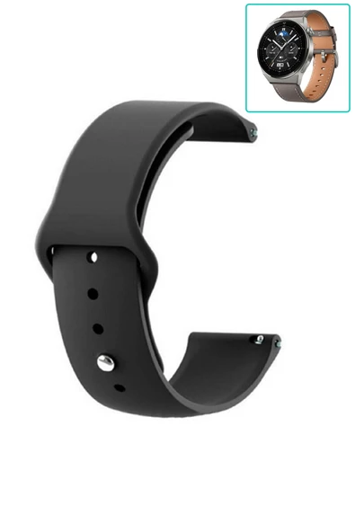 KRETON KRETON Huawei Watch Gt3  Pro 46mm Uyumlu KOYU YEŞİL Kordon Yumuşak Dokulu Silikon Kayış - Resim 3