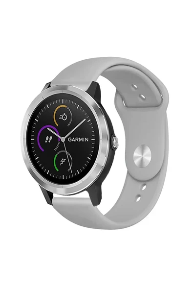 KRETON KRETON Garmin Vivo Active 3 Ile Uyumlu Yumuşak Dokulu Silikon Kordon Kayış (20MM) - Resim 5