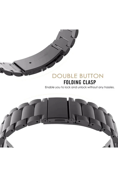 KRETON KRETON Samsung Galaxy Watch 6 Classic 43mm / 47mm Uyumlu GÜMÜŞ Kordon Baklava Model Paslanmaz Çelik Kayış - Resim 11