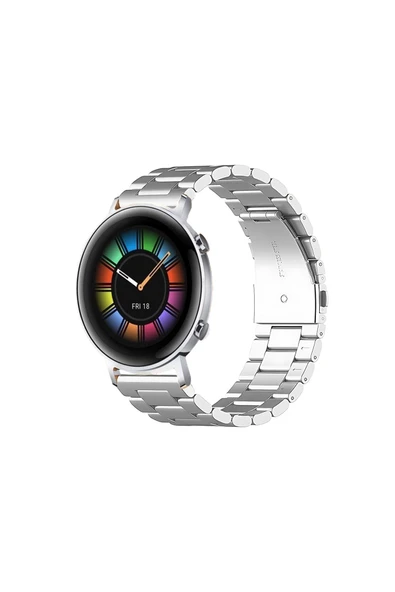 KRETON KRETON Huawei Watch Gt2 42mm Uyumlu GÜMÜŞ Kordon Baklava Model Paslanmaz Çelik Kayış ürün görseli