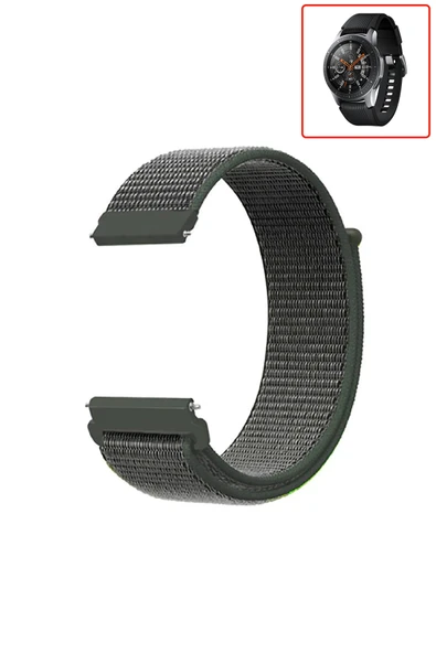 KRETON KRETON Samsung Galaxy Watch 46mm Uyumlu Spor Kumaş Desenli Cırt Cırtlı Kordon Kayış - Resim 2