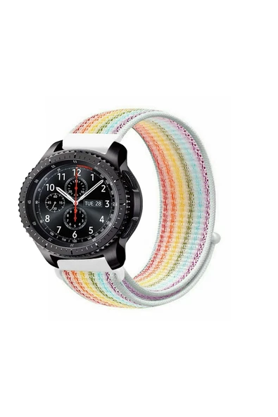 KRETON KRETON Samsung Gear S3 Frontier Uyumlu Spor Kumaş Desenli Cırt Cırtlı Kordon Kayış - Resim 9